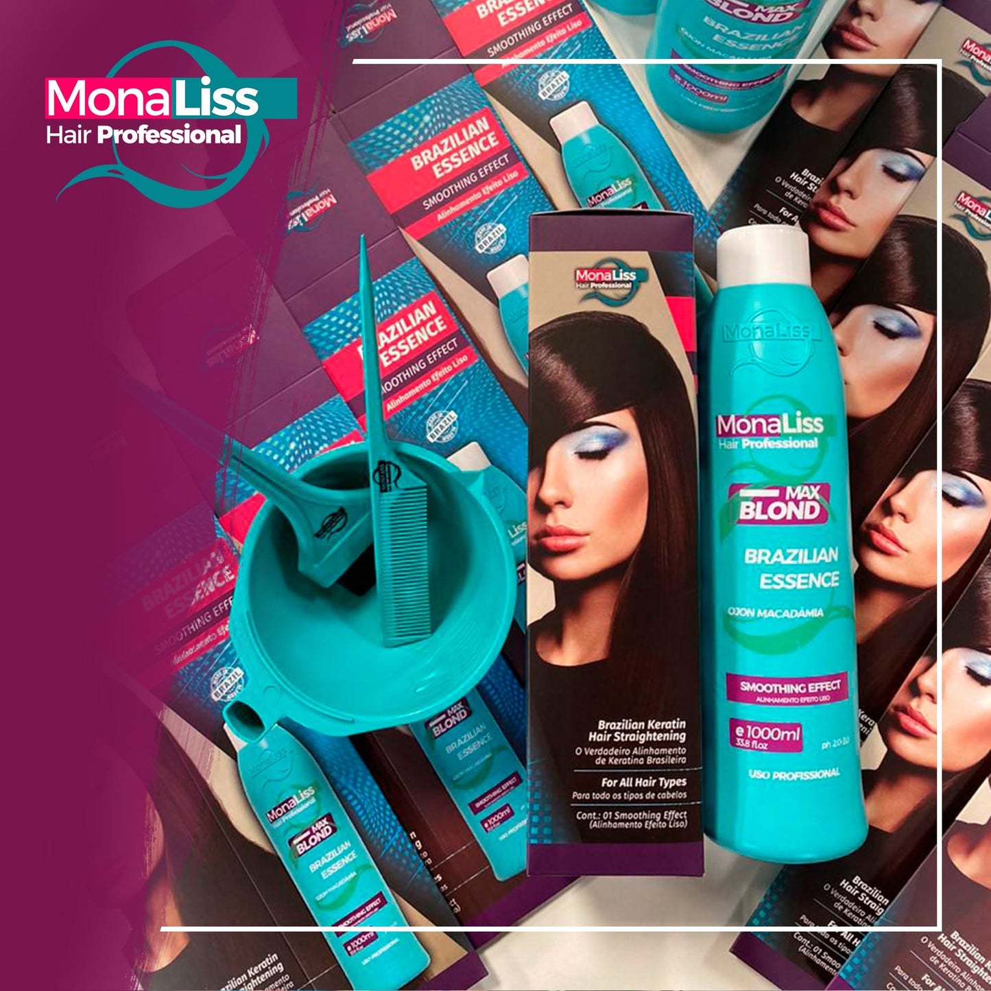 Monaliss Hair Professional Max Blond Formaldehyde Free Hair Straightening 33.8 fl oz