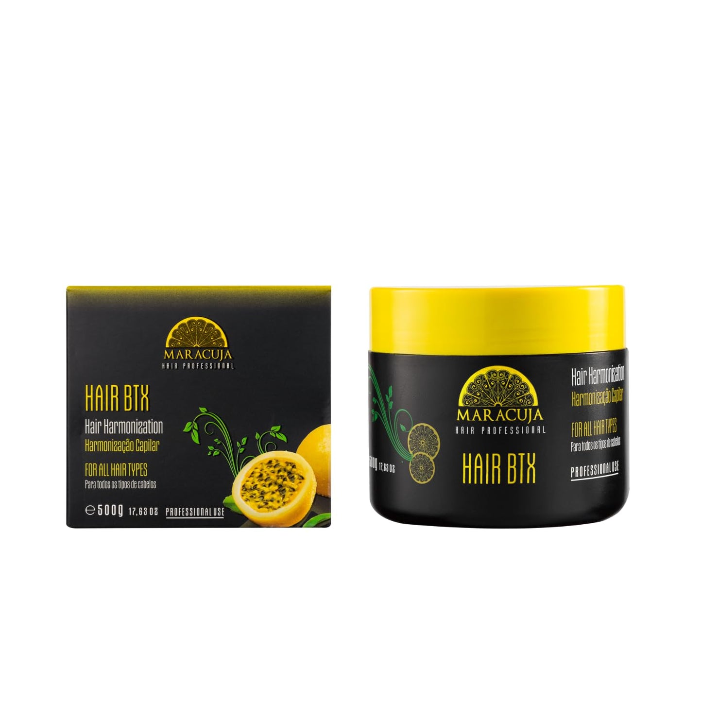 MARACUJA Hair Botox - Passion Fruit Brazilian Botox, Hair Harmonization, Anti-frizz - Intensive Treatment for all hair types, Hair Mask for Damage Repair and Control of Frizz and Volume - 17,63 oz