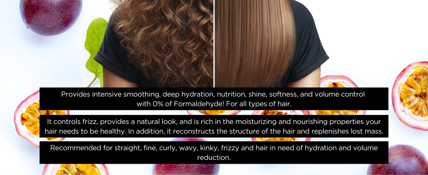 MARACUJA Hair Botox - Passion Fruit Brazilian Botox, Hair Harmonization, Anti-frizz - Intensive Treatment for all hair types, Hair Mask for Damage Repair and Control of Frizz and Volume - 17,63 oz