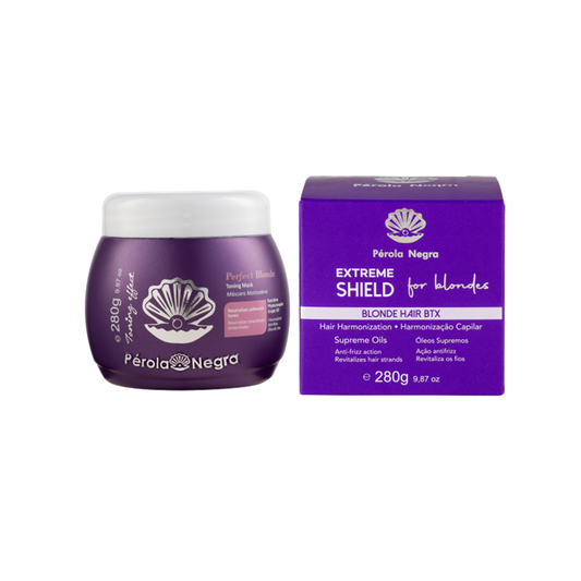 Pérola Negra Extreme Shield, Blonde Hair Btx, Hair Harmonization, Anti-frizz Action - Intensive Brazilian Hair Btx Treatment For all hair types, for damage repair - Volume Reducer 9.87 oz