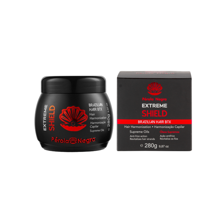 Pérola Negra Extreme Shield, Brazilian Hair Btx, Hair Harmonization, Anti-frizz Action - Intensive Treatment for all hair types, Hair Mask for Damage Repair and Control of Frizz and Volume 9.87 oz