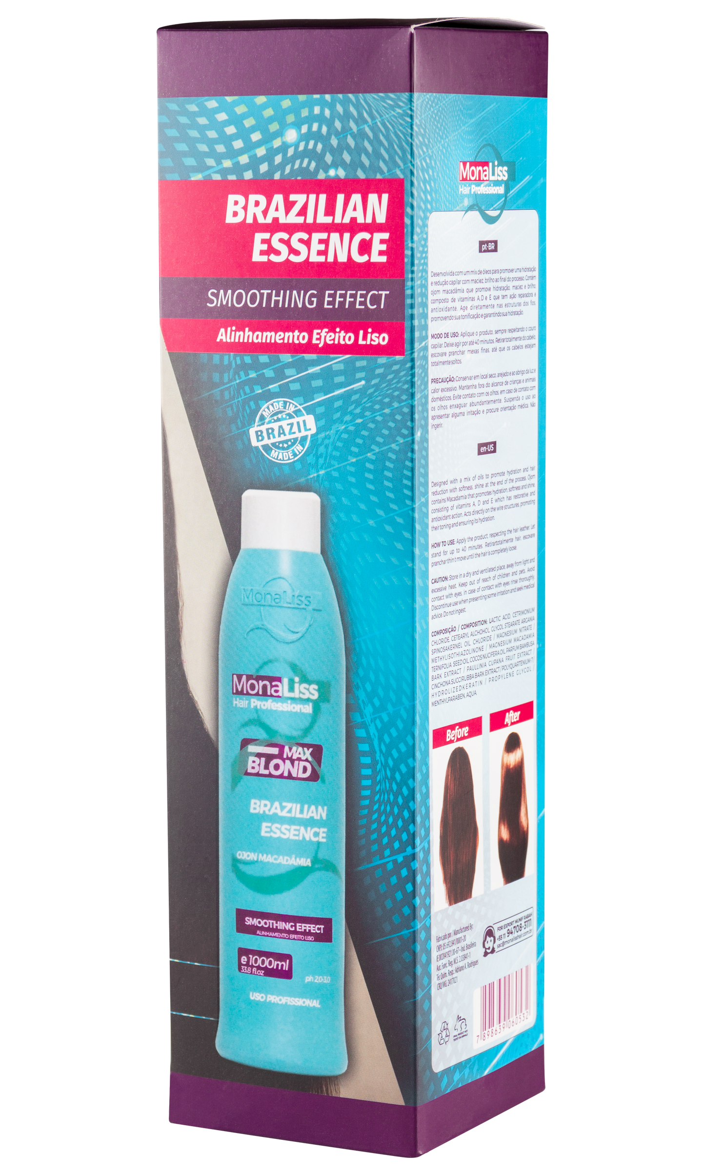 Monaliss Hair Professional Max Blond Formaldehyde Free Hair Straightening 33.8 fl oz