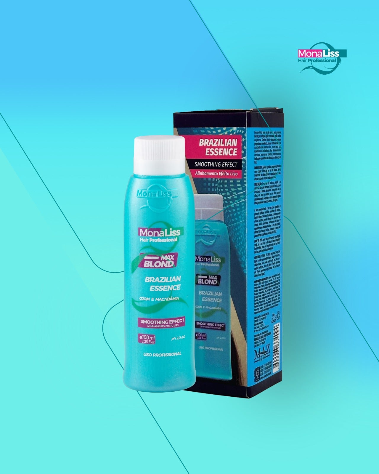 Monaliss Hair Professional Max Blond Formaldehyde Free Hair Straightening 3.38 fl oz