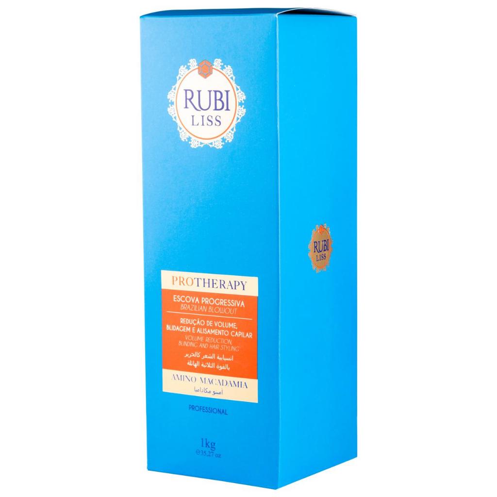 Rubi Liss Hair smoothing treatment with anti-frizz action for volume reduction, protective sealing, and hair straightening 33.8 fl oz