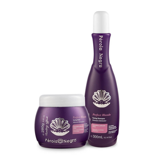 Perfect Blonde Kit - Shampoo 300ml and Toning Mask 280g - Perola Negra