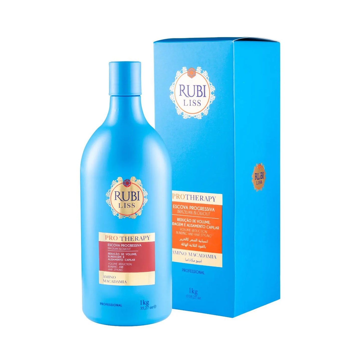 Rubi Liss Hair smoothing treatment with anti-frizz action for volume reduction, protective sealing, and hair straightening 33.8 fl oz